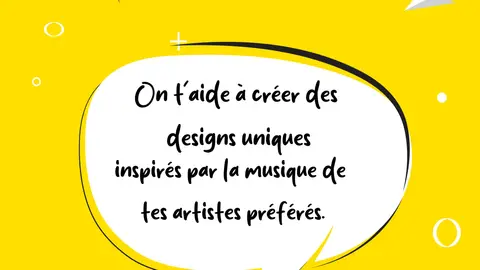 On t’aide à créer des designs uniques inspirés par la musique de tes artistes préférés. Donnez vie à vos idées studiocre